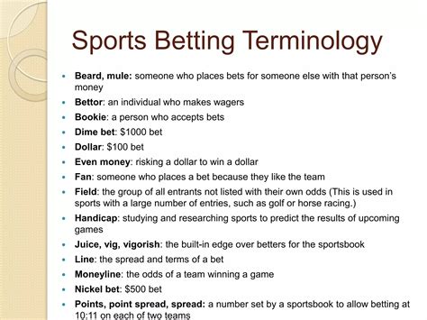 betting terminology